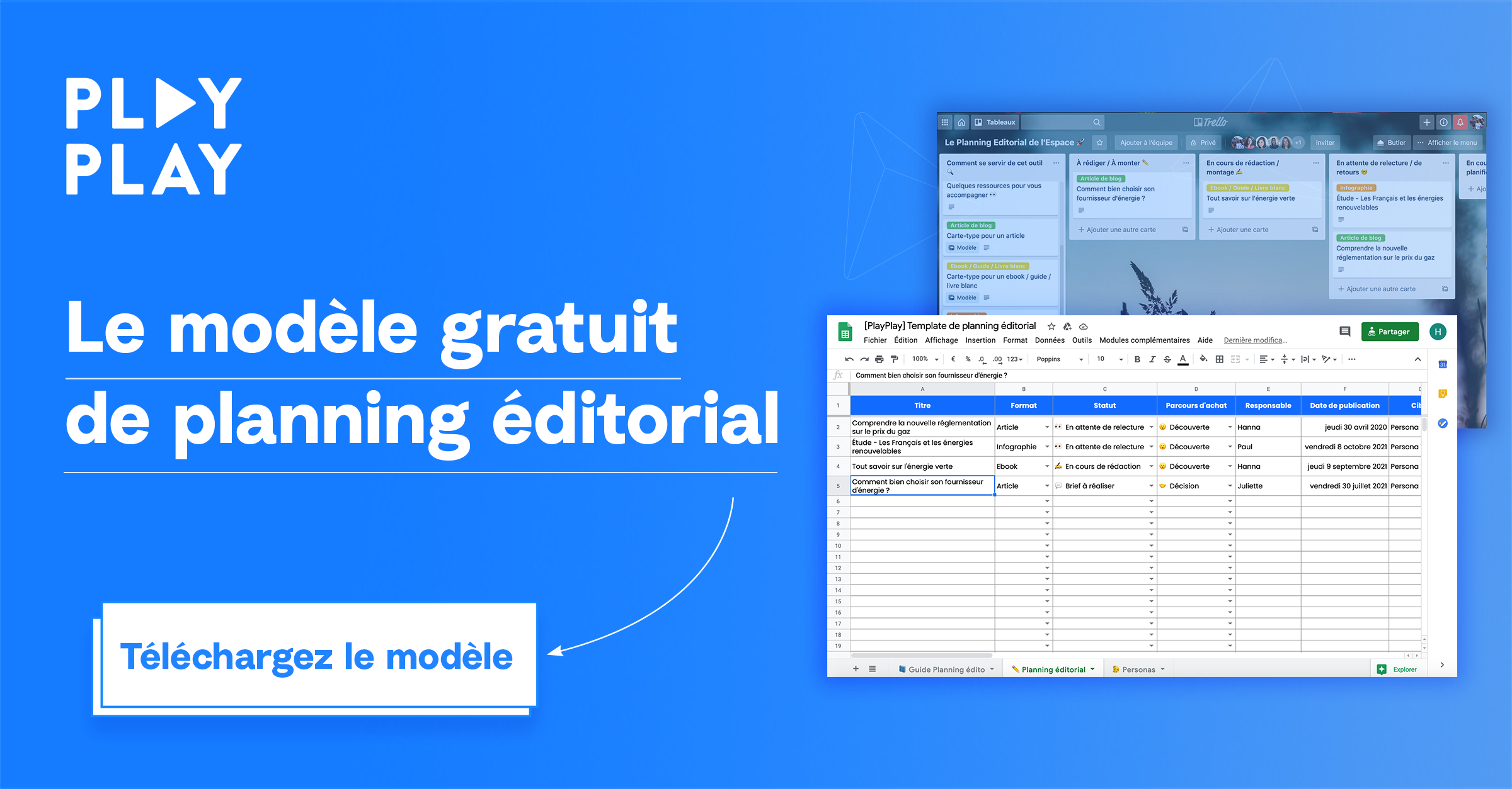 Modèle gratuit - Le planning social media